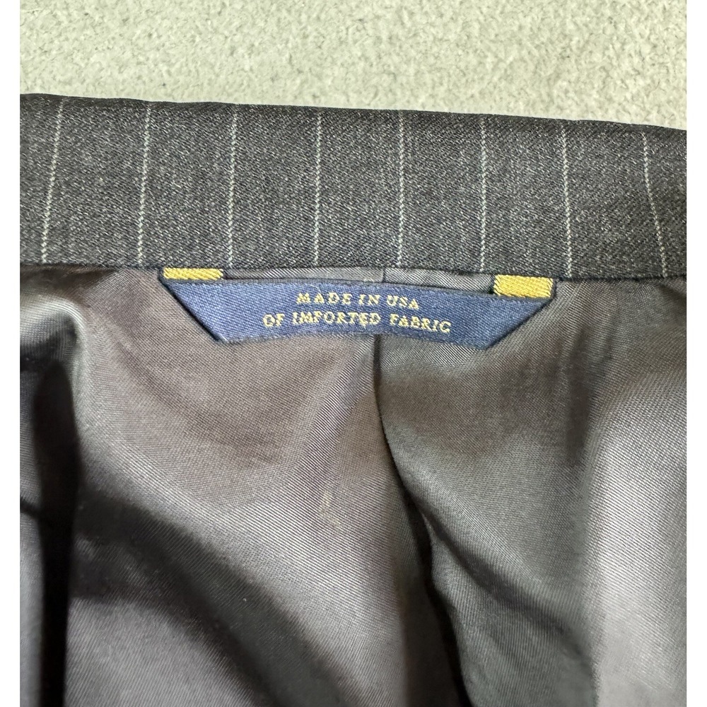 Brooks Brothers Suit Jacket 42 R Charcoal Wool Striped Estrato Fitzgerald USA - Picture 14 of 16